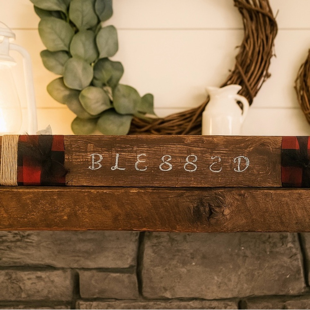 Rustic Blessed Wooden Sign